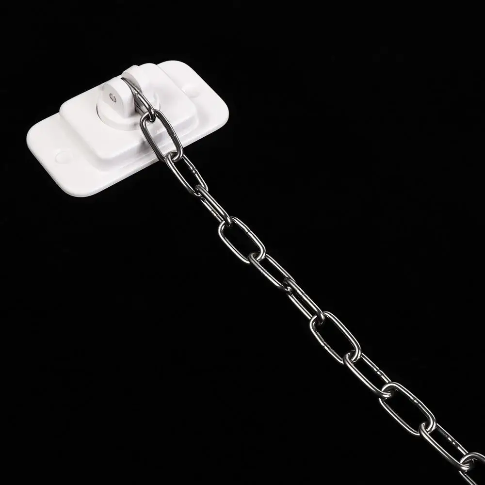 Cabinet Lock Adjustable Window Security Lock ABS Self Adhesive Window Frame Chain Lock No Drilling Sturdy Window Restrictor Home
