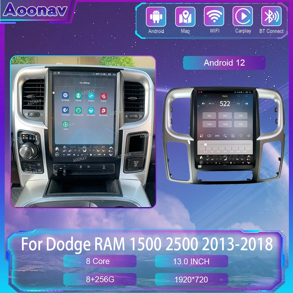 

Android 12 Car Radio For Dodge RAM 1500 2500 2013-2018 13 Inch Auto GPS Multimedia Player Tesla GPS Navigation Carplay Head Unit