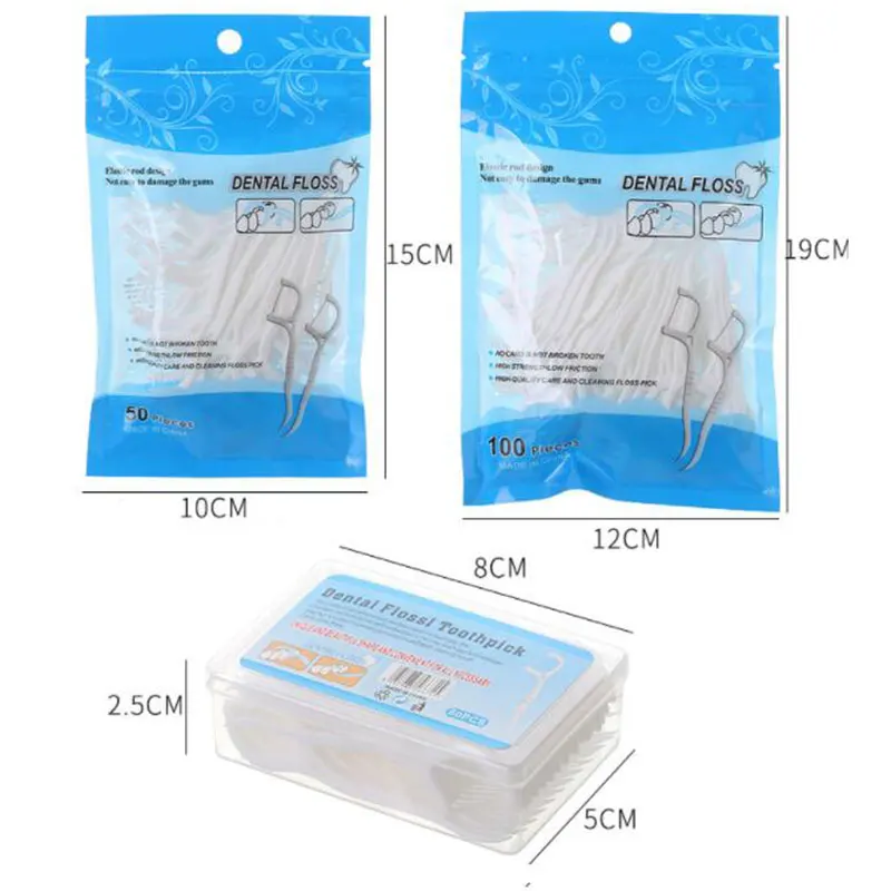 Dental Cleaning Tools Dental Floss 50/100pcs Toothpick Floss Interdental Tooth Cleaner Disposable For Adult Tooth Cleaning