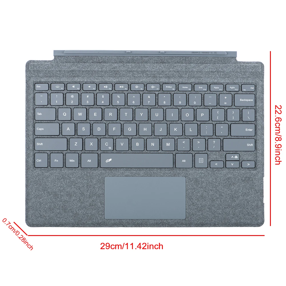 Wireless Trackpad Keyboard for Microsoft Surface Pro 3/4/5/6/7/7 Plus Bluetooth Backlit Ultra-Slim Touchpad Type C Rechargeable
