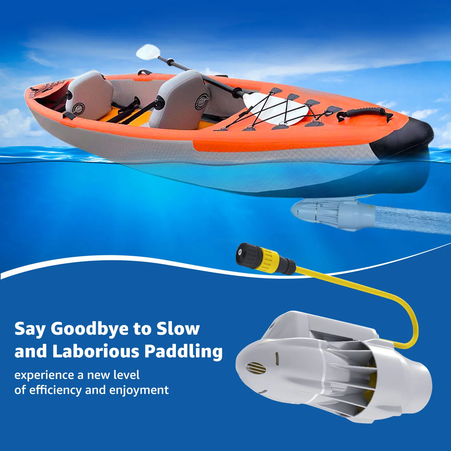Kedean Underwater Thruster Motor for Kayak Boats Accessories Electric Fins Propeller Stand Up Paddle SUP Surf Fishing Motor