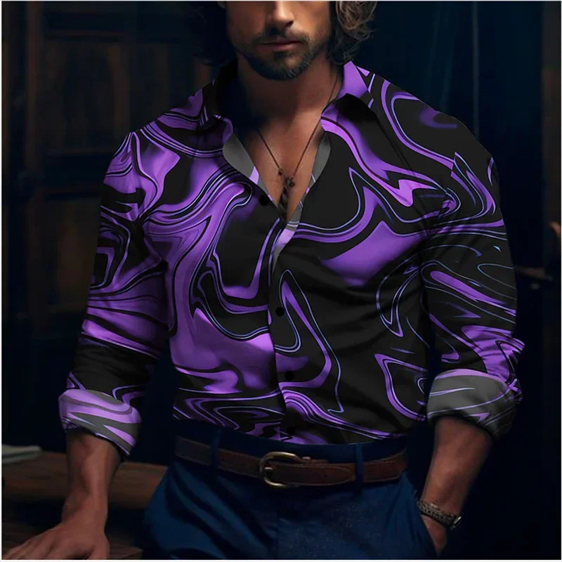 thumbnail image 1 of Camisa de mariposa para hombre 2024 Camisa de manga larga cómoda y suave Camisa de uso diario Diseño de botones de moda Transpirable, 1 of 5