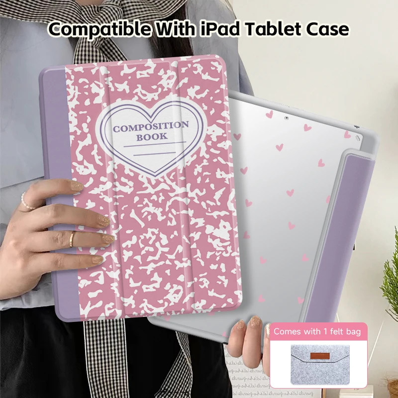 Versatile iPad Case with Sleep/Wake Feature and Pen Slot - Double-Sided Printing Design