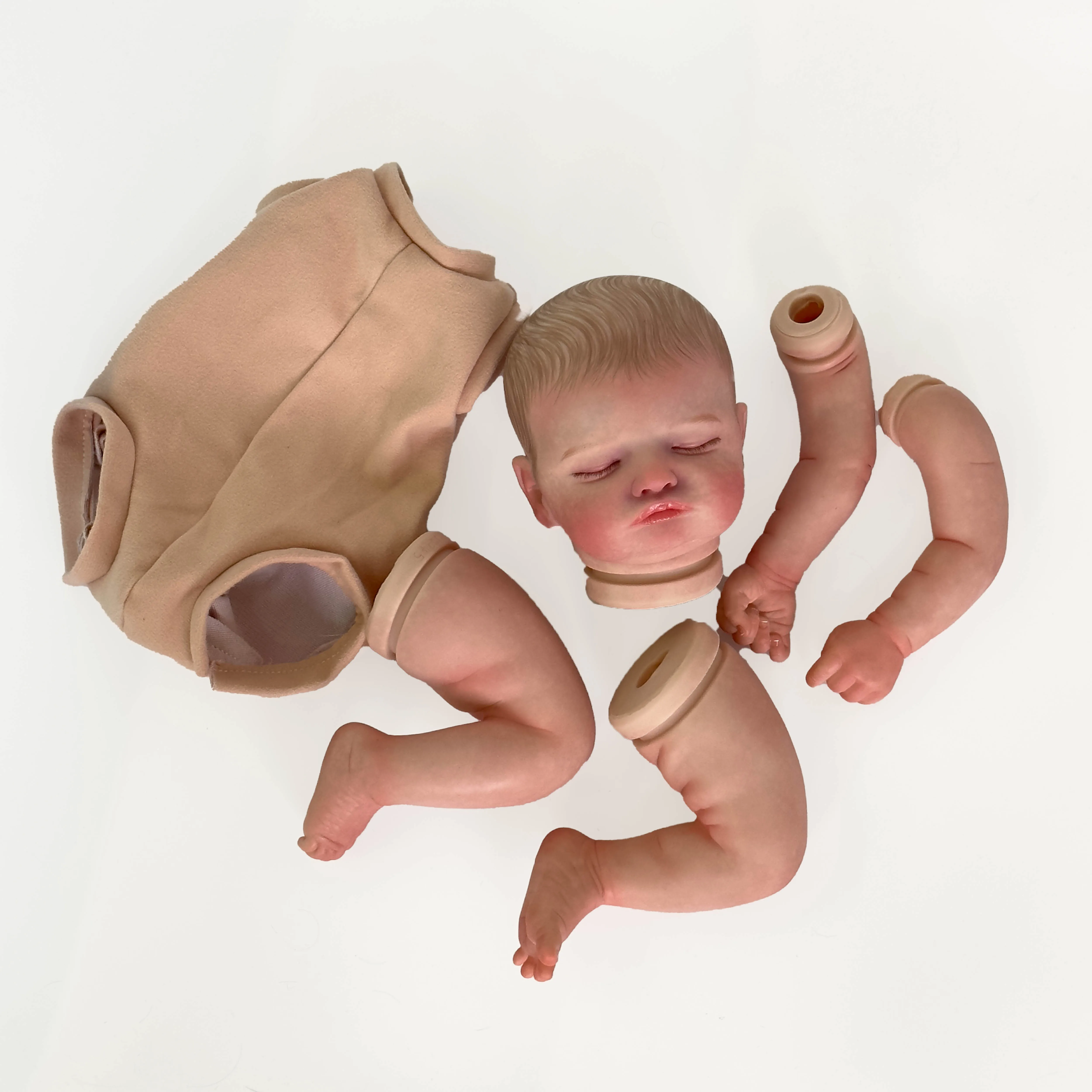 NPK 19inch Newborn Baby Reborn Doll Kit Baby Rosalie Lifelike Soft Touch Already Painted Unfinished Doll Parts 5