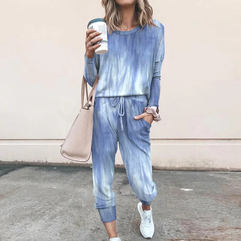 Autumn and Winter 2023 Home Wear New Women's Loose Printing Long Sleeve Casual Suit Women Female Casual Pants Suit Lady Clothing