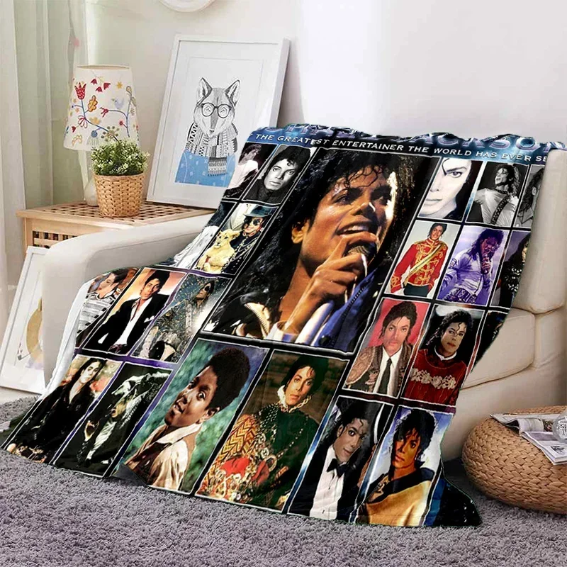 MJ King of Pop Michael Jackson Soft Flannel Blanket for Beds Bedroom Sofa Picnic,Throw Blanket for Cover Outdoors Leisure Gift