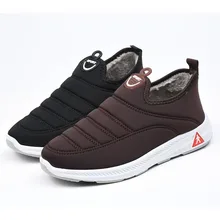 

Snow Boots Men Shoes Non Slip Warm Fur Ankle Boots Winter Female Slip On Flat Shoes Waterproof Men Sneakers