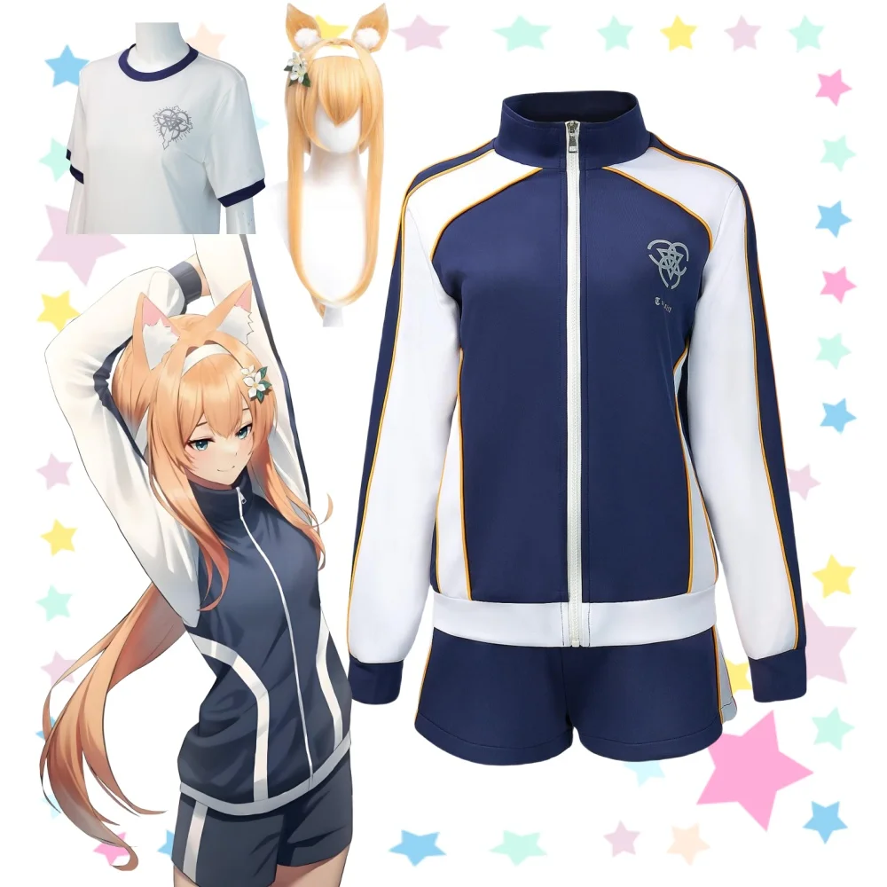 

Lochi Mari Sisterhood Cosplay Game Blue Archive Costume Wig Anime The Animation Gymnastic Clothes Sports Coat