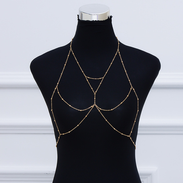 Ladies Body Chain Sexy Style Hollow Bikini Ladies Breast Chain Body Chain Decoration Jewelry