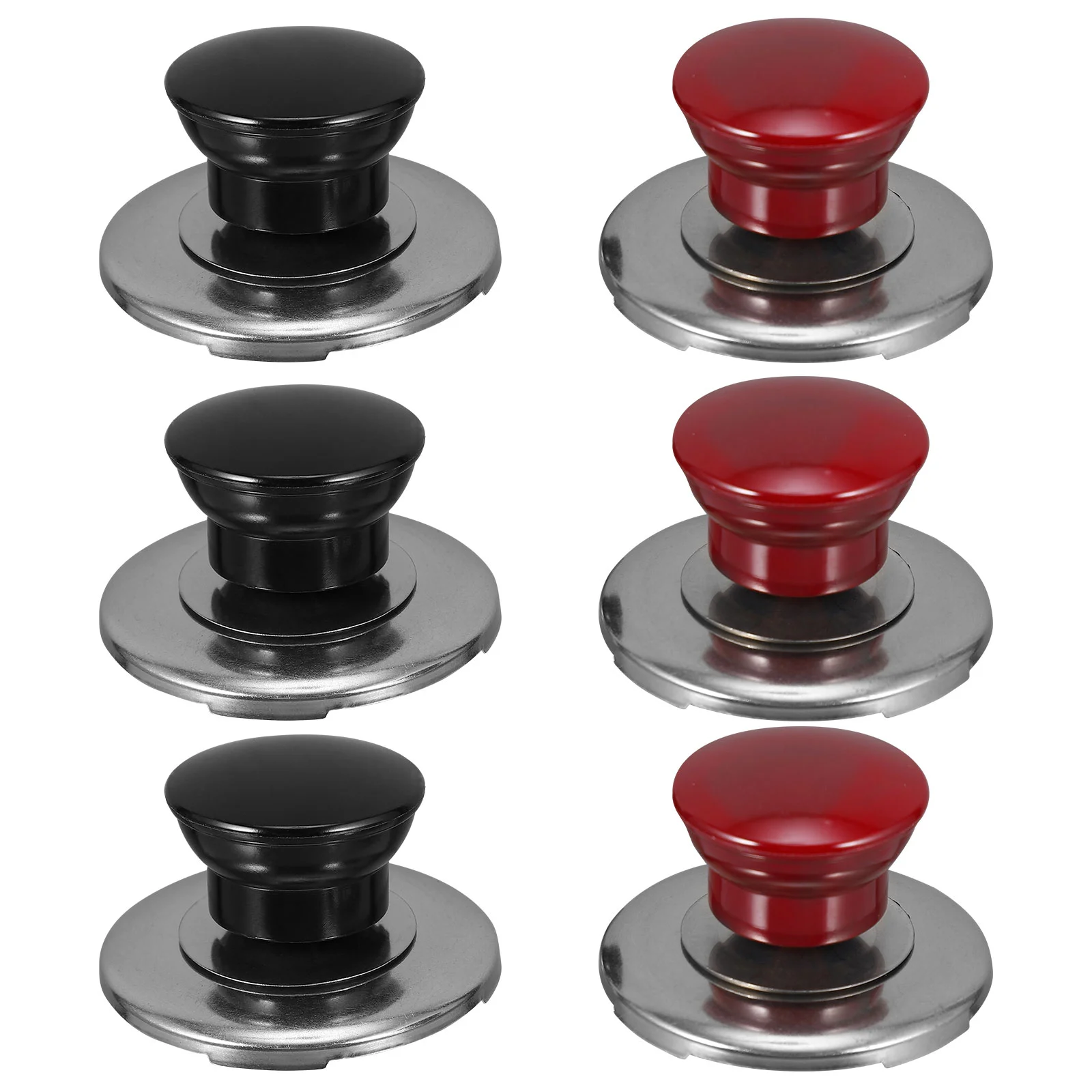 6pcs Whistling Kettle Cover Knobs Replacement Kettle Lid Handles (Black