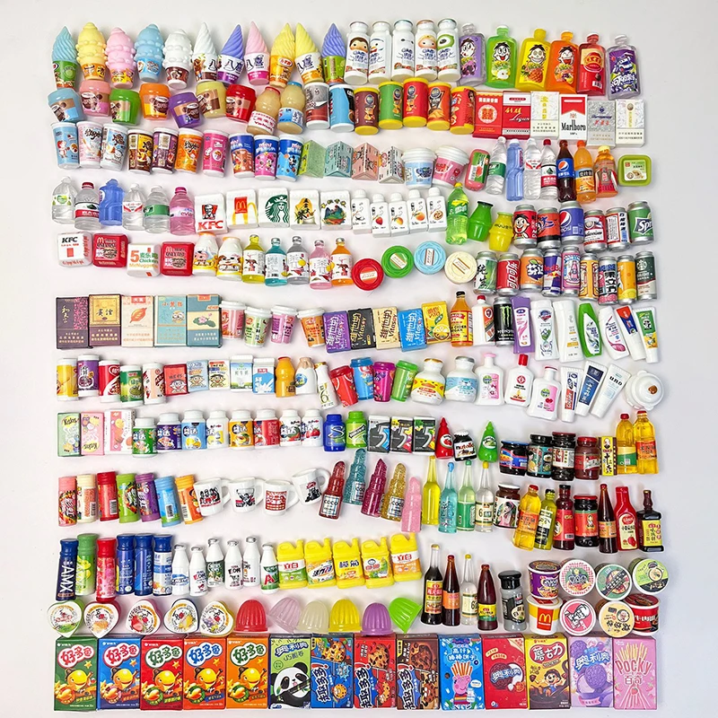 

5 шт. 1/12 Миниатюрный Кукольный дом из смолы для виски, бутылки вина, содовых напитков, фаст-фуда, имитация напитков, модель еды, игрушка, украшение