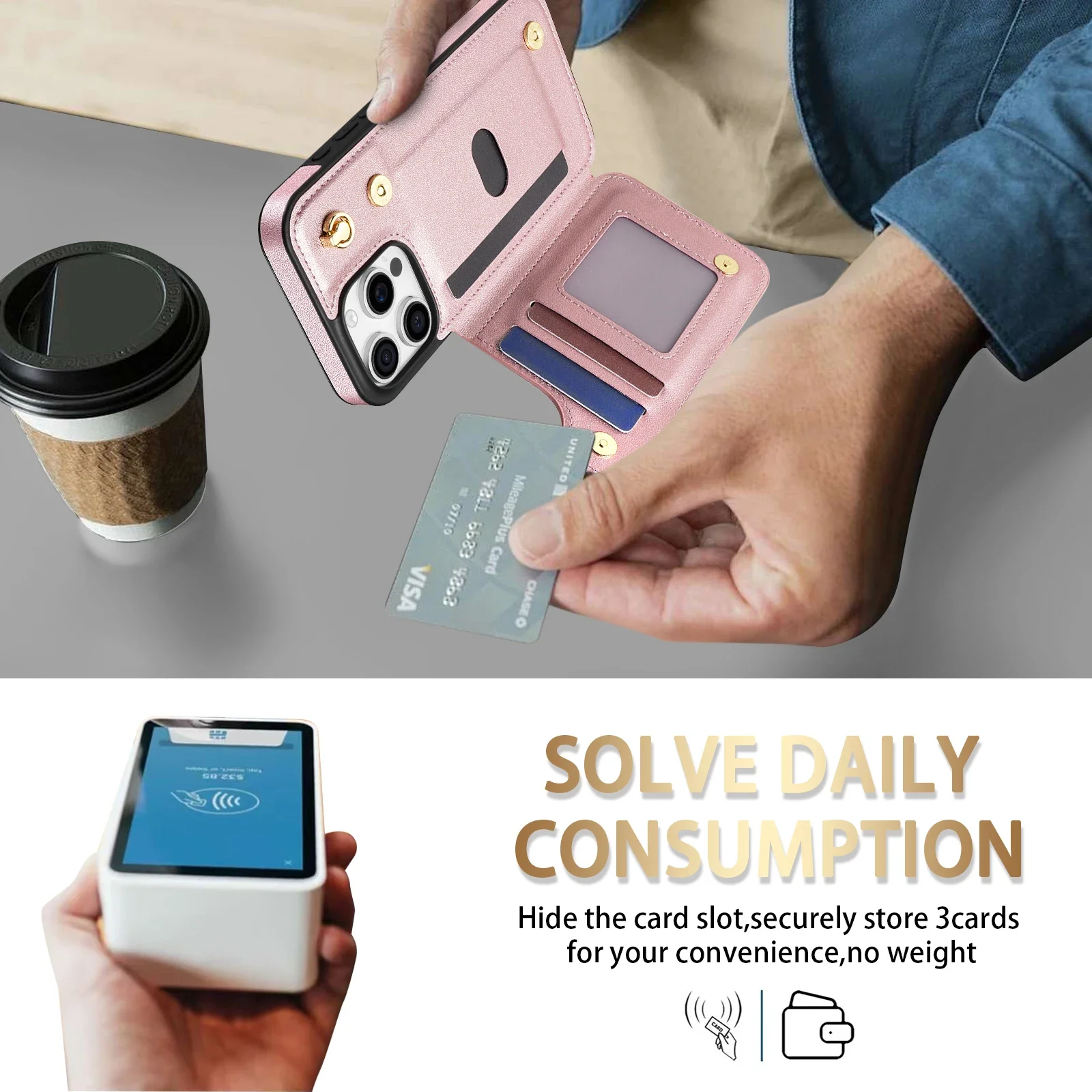 Premium PU Leather Flip Phone Case with Card Wallet Holder
