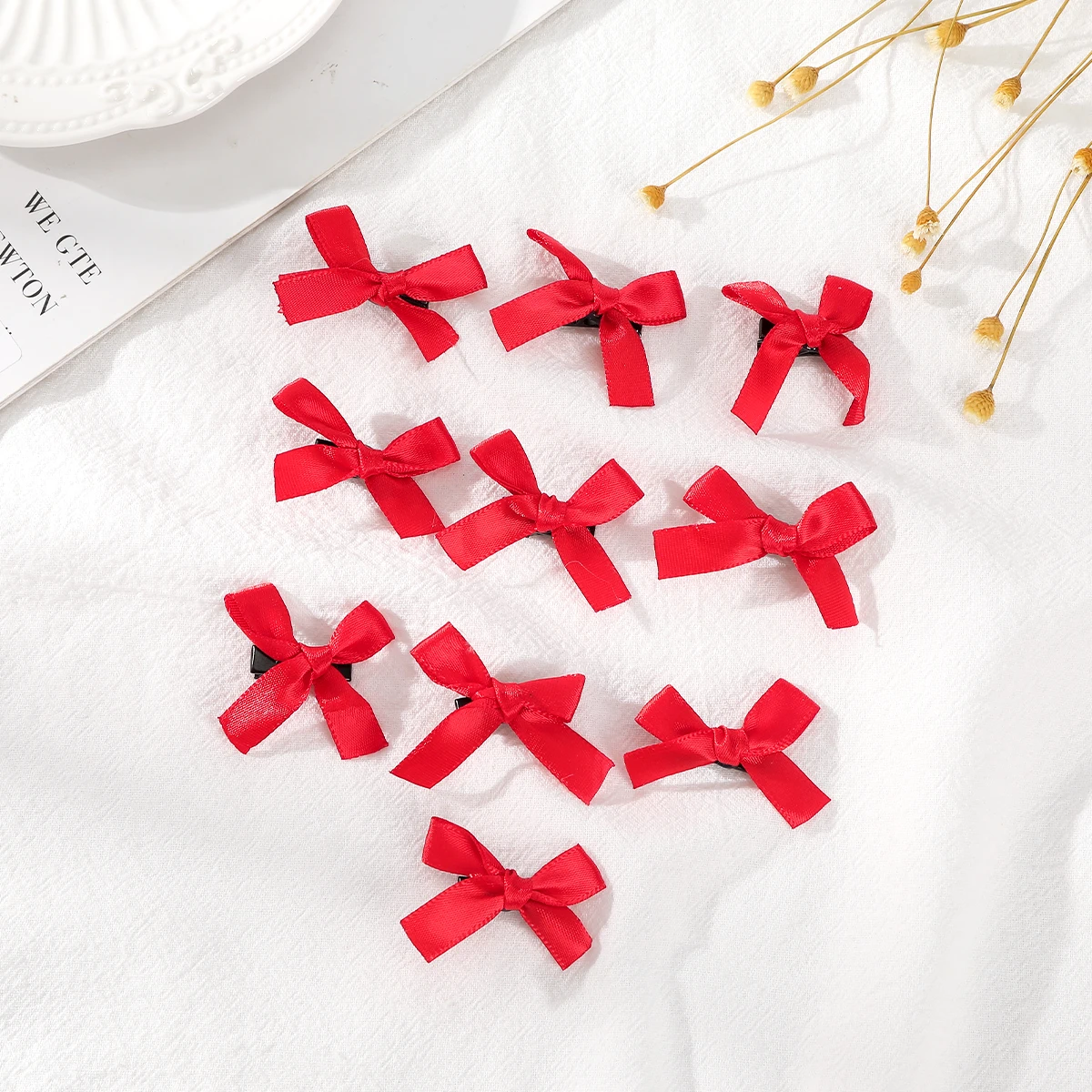 10PCS/set Women Hair Accessories Bangs Clip Side Clip Girls Lace Ribbon Bow Hair Clips Fashion Sweet Cute Hair Clip Barrette