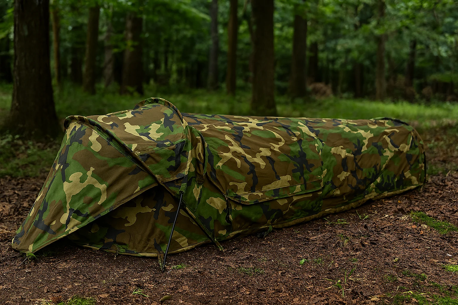 Military Hideaway Bivy Tent Lightweight Waterproof Camping Compact Single-Pole Tent for Backpacking Hiking