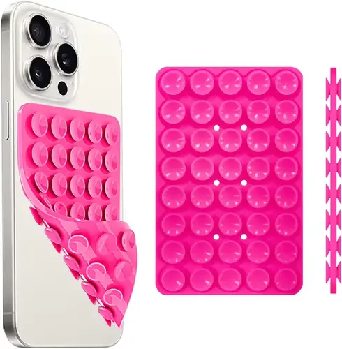 Silicone Suction Cup Phone Case Mount Double Sided Hands-Free Strong Grip Holder for Selfies and Videos for iPhone Android - Image 13
