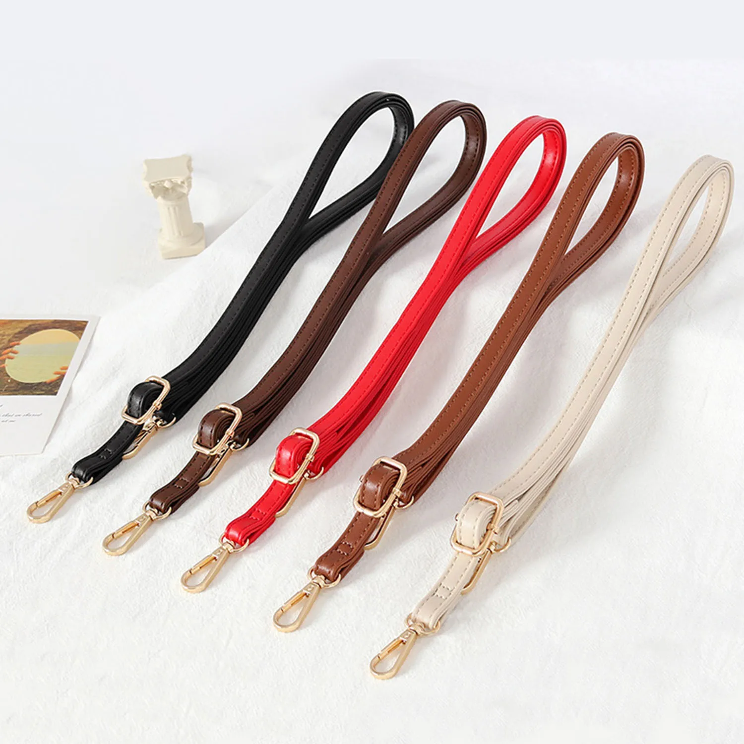

130cm PU Leather Bag strap Accessories For Handbag 1.2cm Wide Shoulder Bag Strap Silve Gold Buckle Replacement Strap For Bag