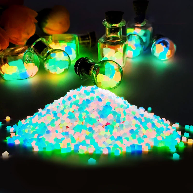 1000Pcs 4mm Fake Pebbles Stones Glowing in Dark Acrylic Luminous Stones Decorations For Garden Fish Tank Aquarium Sand glow stones decorative stones