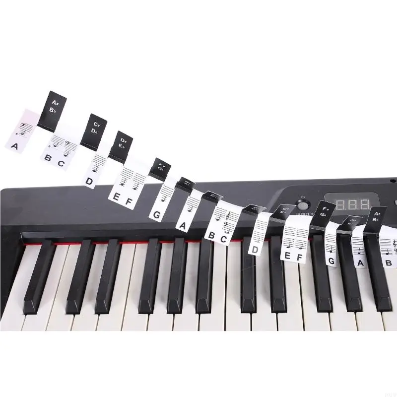PXPF 88-Key Piano Keyboard Stickers Universal Piano Notes Guide Labels Electronic Key Labels Adhesive Stickers