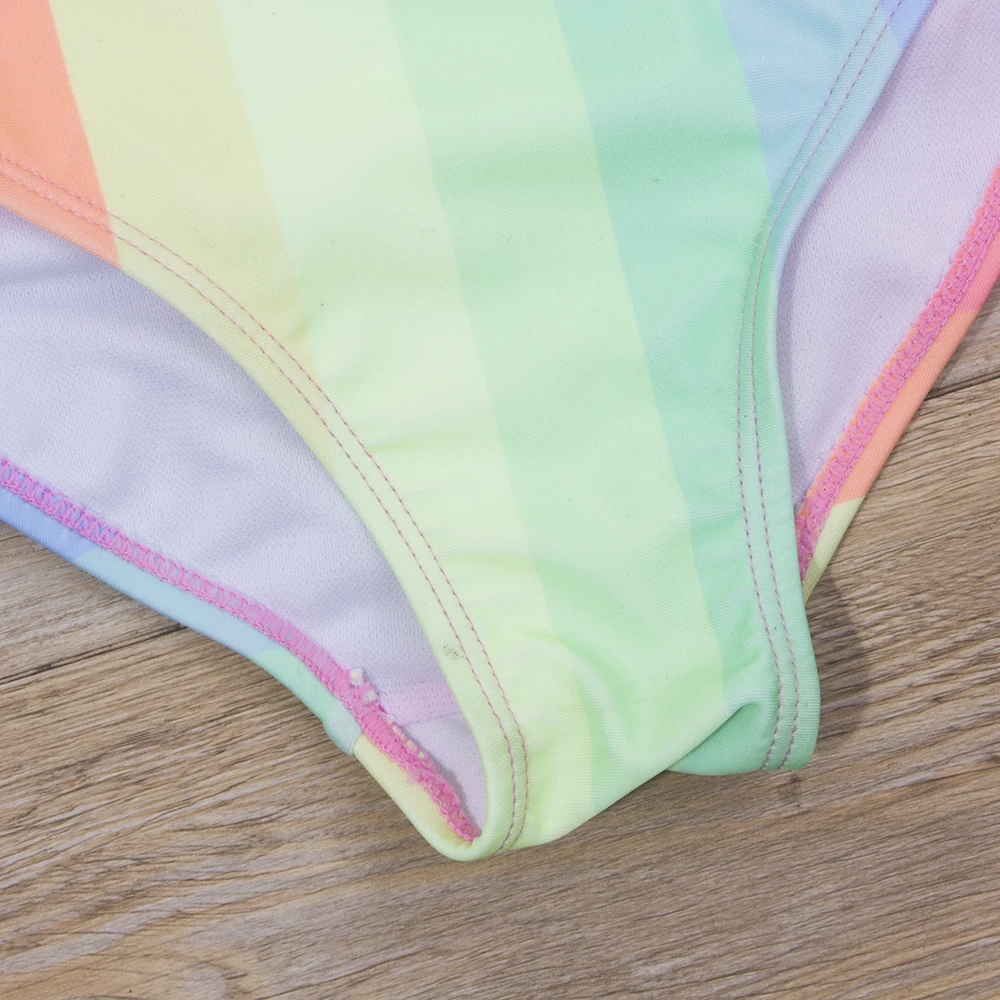 7-14 Years Rainbow Print Kids Girls One Piece Swimsuit Children Baby Summer Swimwear Monokini With Belt Brand Child Bathing Suit, one piece swimsuit, children swimsuit, unicorn swimsuit, children swimsuits
