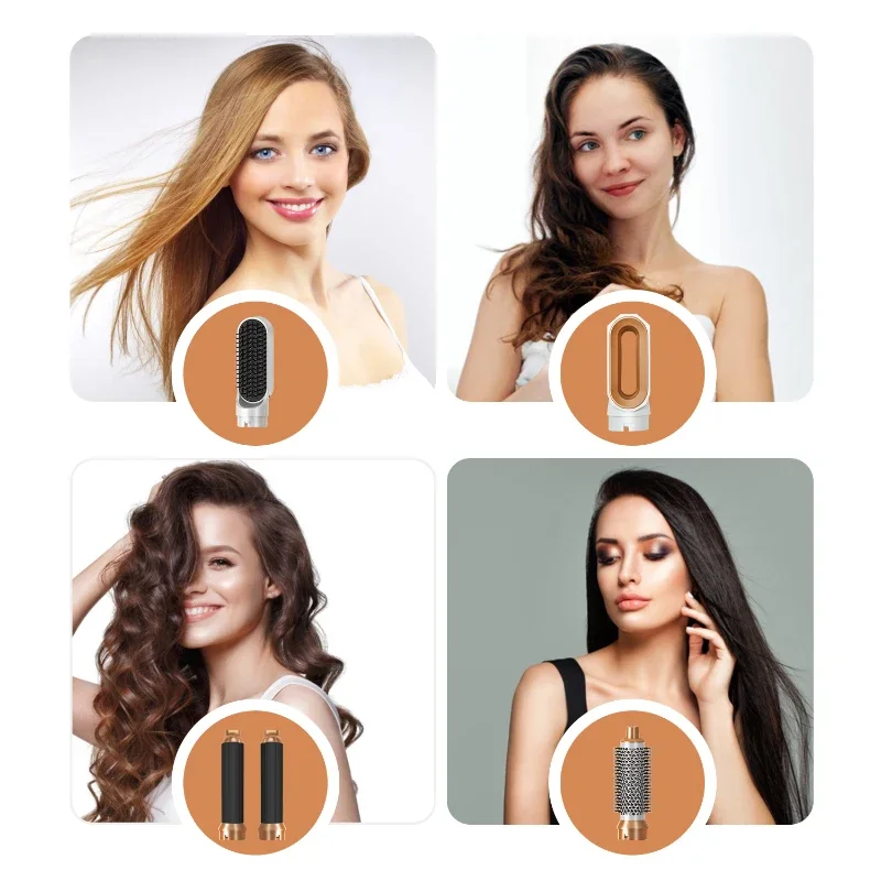 Description Picture 6 of itemSpiral 5 In 1 Hair Dryer Brushes Women Professional High-Speed Curling Hot Air Comb Set For Dyson Air wrap Hair Dryers Styler