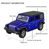 1:36 Alloy JEEPS Wrangler Car Model Simulation Off-road Vehicle Pull Back Car Decoration Ornaments Collection Toys For Children 6