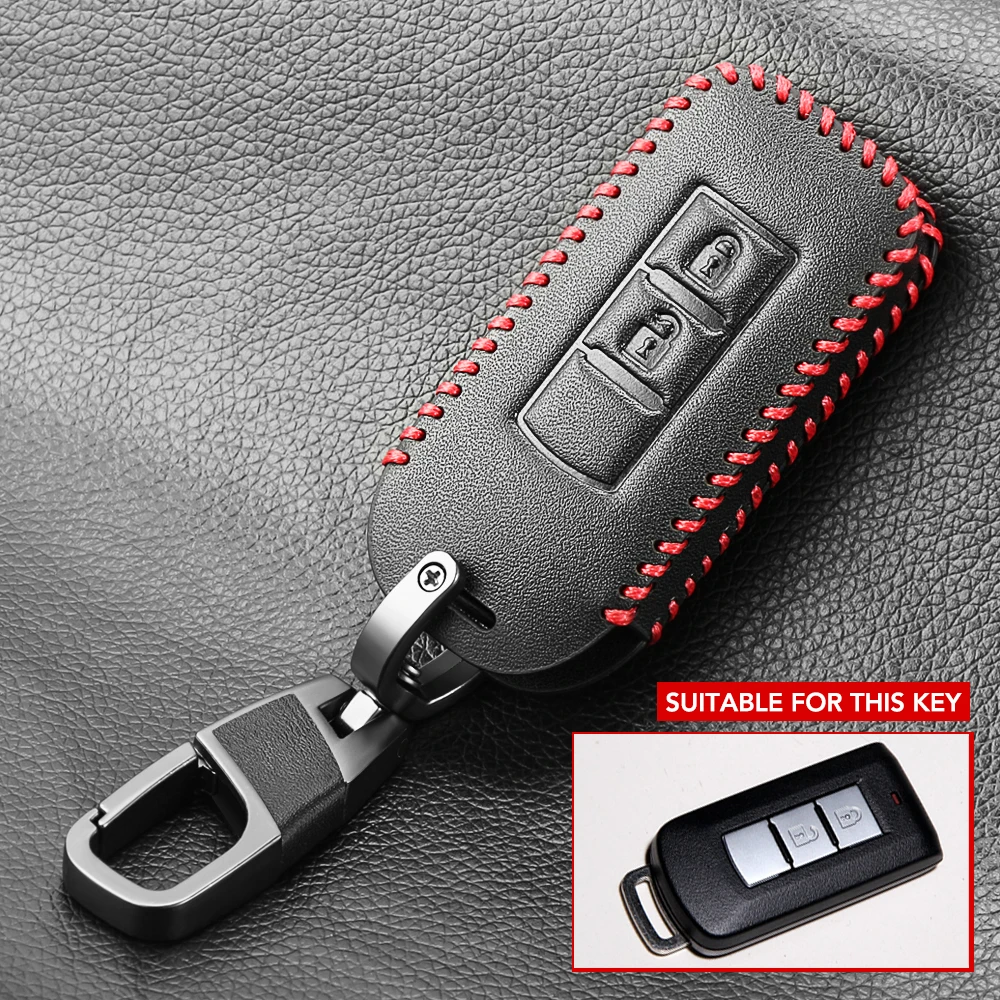 Key case leather car key case cover set for MITSUBISHI OUTLANDER Lancer EX ASX colt Grandis Pajero sport