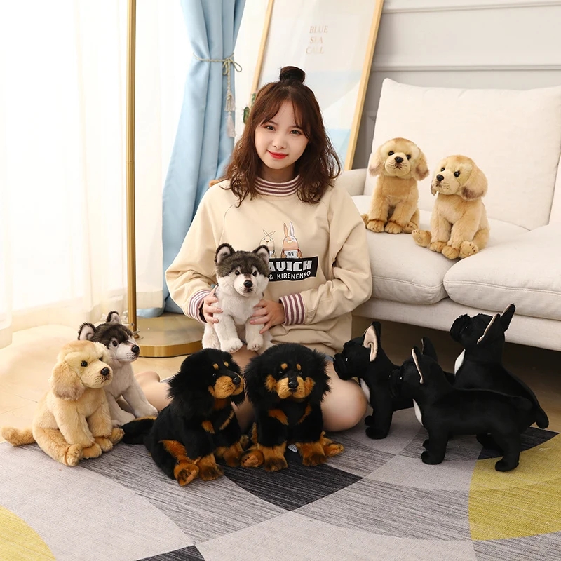 High Quality Simulation Dog Plush Toy Cute Stuffed Animals Labrador Bulldog Puppy Pets Plushies Doll Soft Kids Babys Toys Gifts child slipper children cotton slippers boys girls cute cartoon hair slippers home warm for babys cottons shoes winter