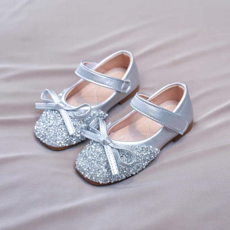 Baby Girls Leather Flats Dress Shoes Party Wedding Stage Performance Children Toddlers leather shoes girls shoes girls flats