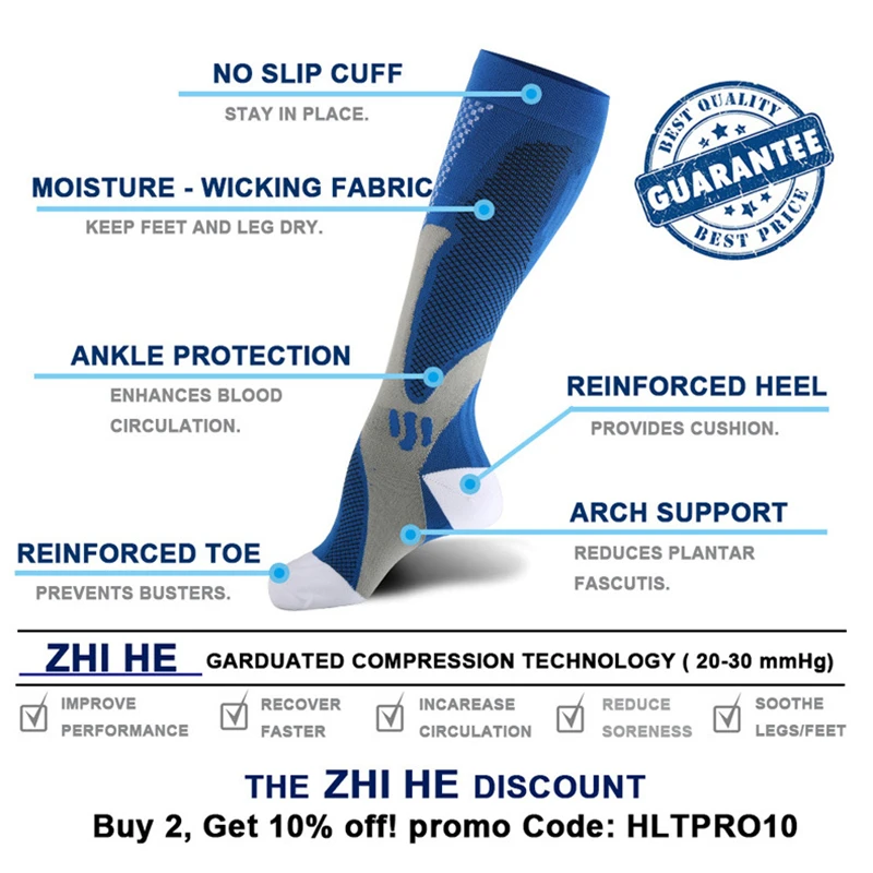 Compression Socks 3 Pairs S-XXL Pack Compression Socks 30 Mmhg Fit For Medical Edema Diabetes Varicose Veins Running Sports Size XXL