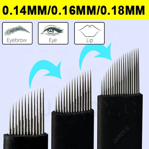 

0.16mm Nano Microblading Blades Super Sharp Black Tebori Needles Permanent Makeup Needle Eyebrow Manual Tattoo Needles Blade 3D