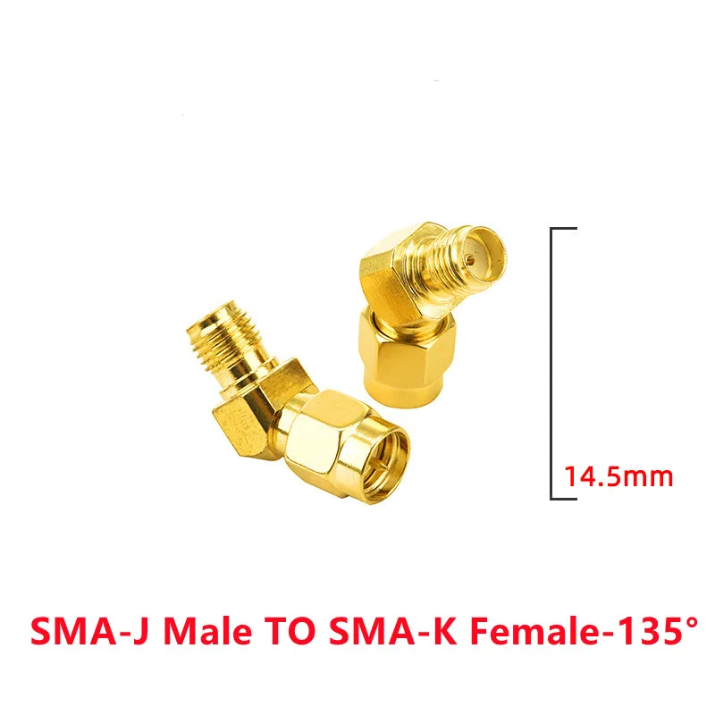 2 Stück SMA zu SMA Adapter SMA Stecker auf Buchse zu Stecker/Buchse RP-SMA Gerade 3-Wege Rechtwinklig 90 135 Grad RF-Verbinder für Antennen – Detail 9