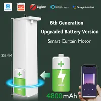 Tuya Battery Electric Curtain Motor Wired Free ZigBee Automatic Motorized Curtain Timing Smartlife App Remote for Google Home
