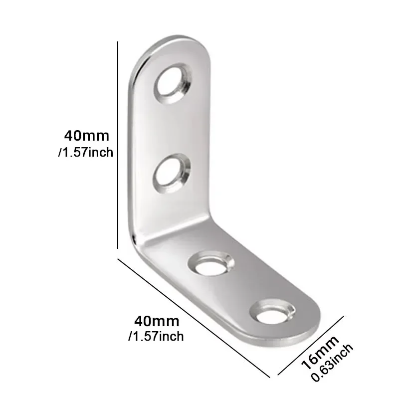 90 Degree Angle Corner Brackets Stainless Steel Corner Brace Fastener Wall Brackets Hanger for Shelves Table Chair 10PCS