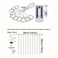 Remote Control USB Fairy Lights 3 4 6 Meters LED Curtain String Lights for Christmas Home Bedroom Decoration Festive Party 2