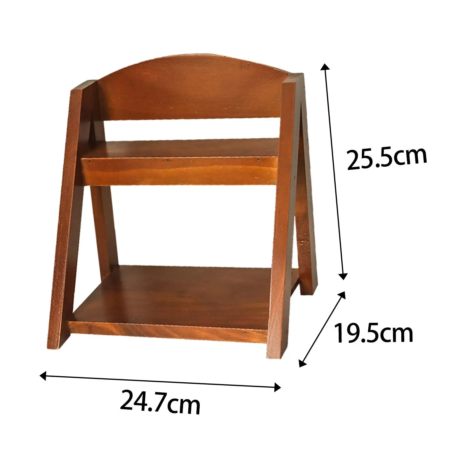 

Wooden Display Stand Small Potted 2 Layers Earring Holder Desktop Storage Shelf Organizer for Indoor Retail Vendors
