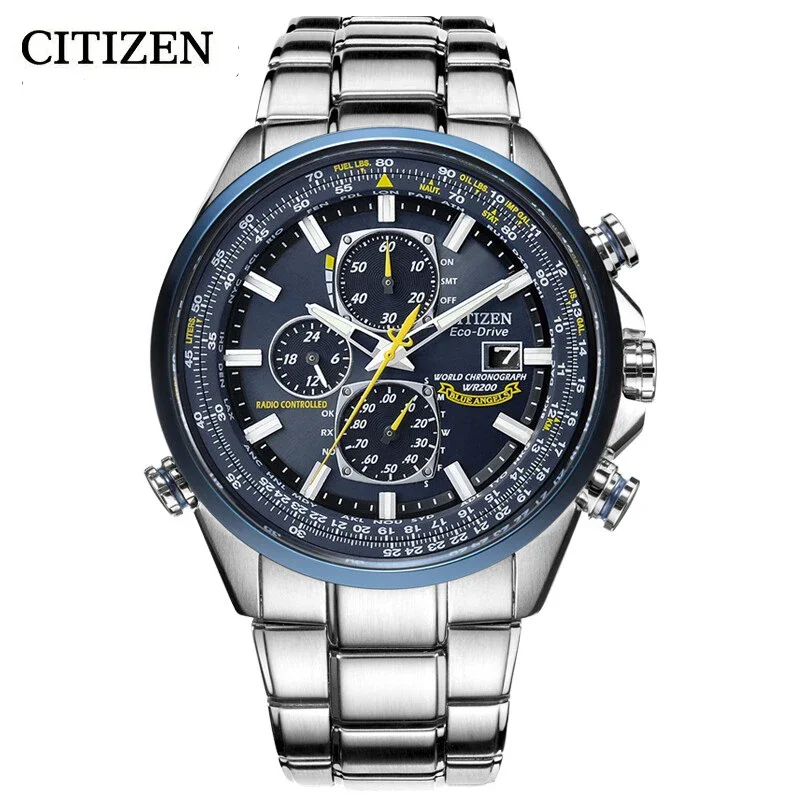 CITIZEN-reloj de cuarzo de lujo para hombre, cronógrafo automático de acero inoxidable, multifunción, resistente al agua, con calendario