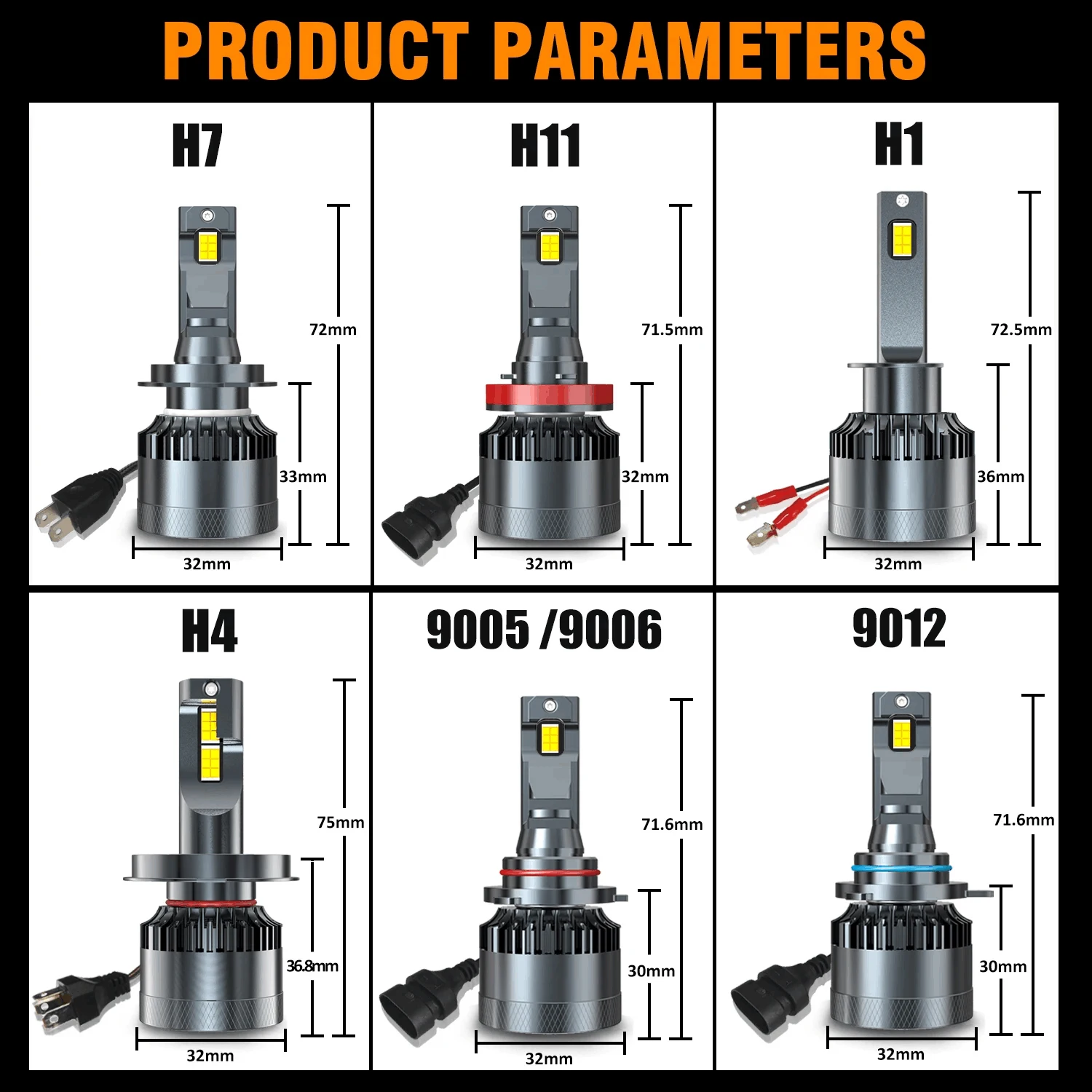 H7 H4 H1 H8 H11 9005 HB3 9006 HB4 9012 Hir2 LED Bulb Turbo Lamp 220W 80000LM Car Headlights for Car led car lights,led lights,led bulbs,led headlights,led car headlights