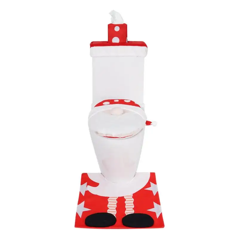 

Christmas Toilet Tank Cover Cute Christmas Gnome Velvet Toilet Seat Cover Bathroom Accessories For Home Shopping Malls Hotel