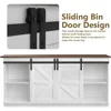 TV Stand for 65 Inch TV, Entertainment Center with Storage Cabinets and Sliding Barn Doors, Mid Century Modern Media TV Table 5