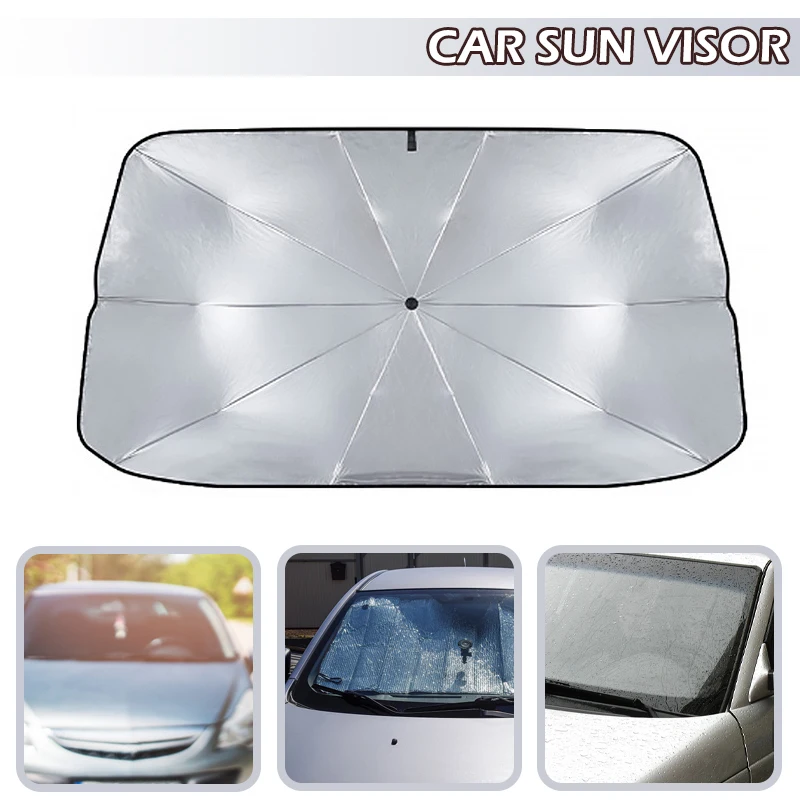 

Foldable Car Windshield Sun Shade 140*70cm Umbrella Car UV Cover Sunshade Heat Insulation Front Window Interior Protection