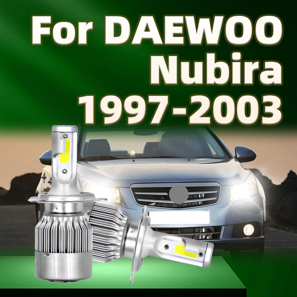 

2 шт. HiLo Beam Автомобильная фара H4 светодиодный Bulb 100W 6000K White для DAEWOO Nubira 1997 1998 1999 2000 2001 2002 2003