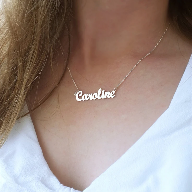 Personalized Family Members Name Necklace Women Custom Stainless
