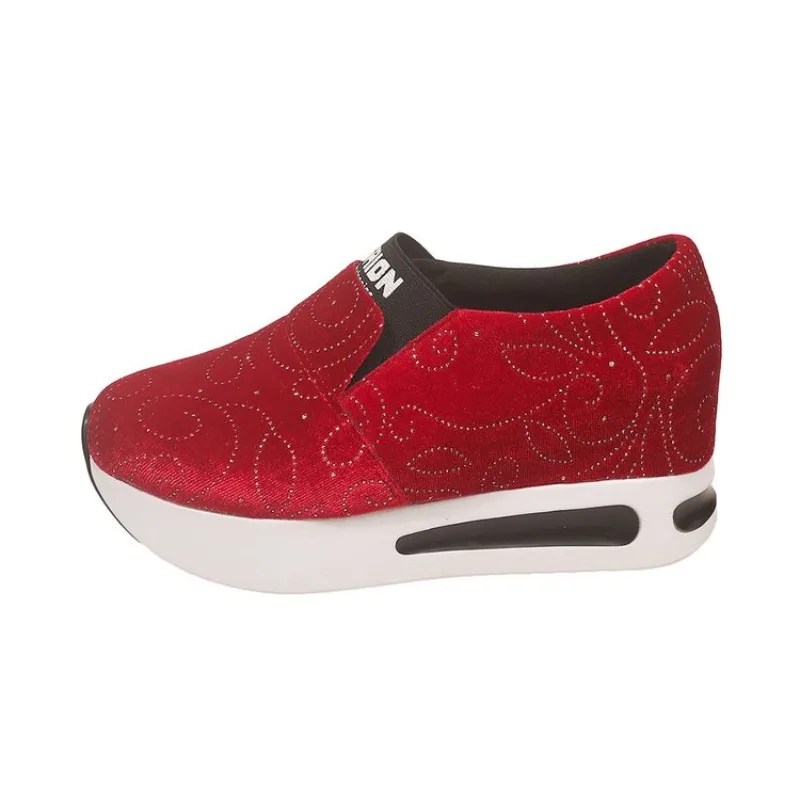 New Women's Sneakers  Womens Vulcanized Shoes PU Leather Waterproof Platform Women Shoes Slip-on Loafers - 6
