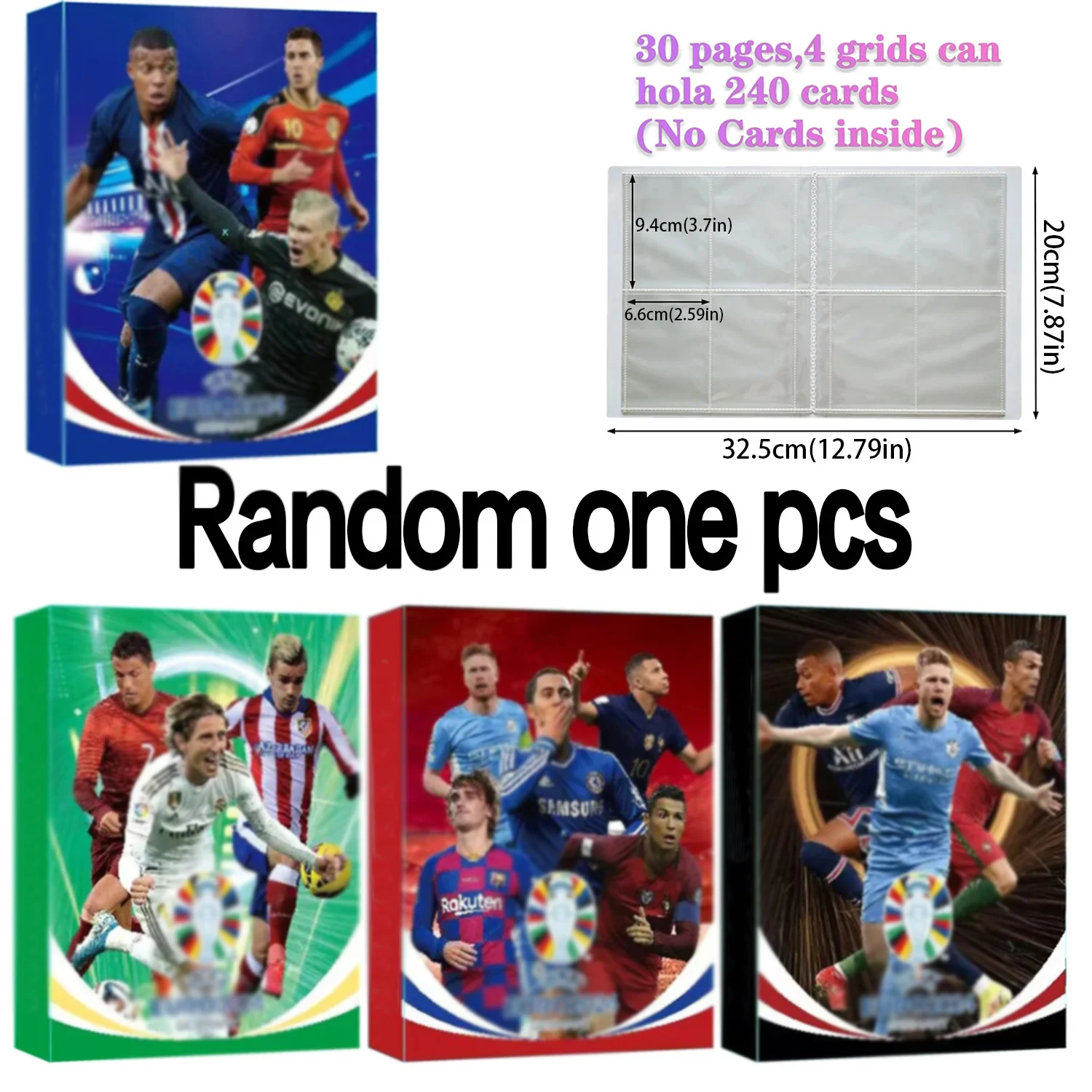 Card Holder Football Star Card Album Map Letter Holder Binder 240pcs Star Card Box Collection Album Book Folder Kid Toy Gift