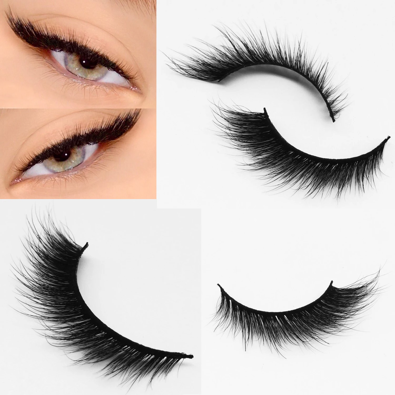

3D Mink Cat Eye Lashes Mink False Eyelash Handmade Wispy Volume Cateye Lashes Fox Eye Lashes Full Strip Lashes Makeup Fake Lash