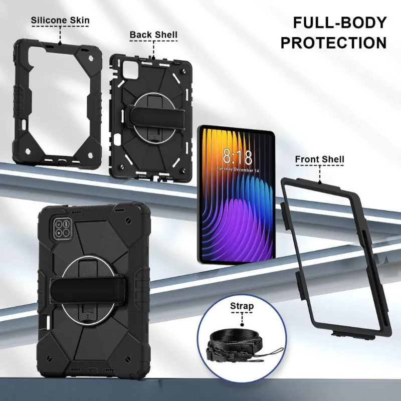 Enhanced 360 Rotating Armor Stand Case with Handle Grip