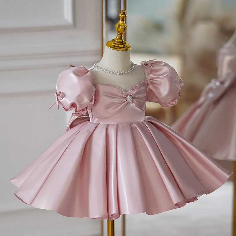 birthday party dresses for infants Bow Wedding Dress Party Dress Flipkart Infant Wear Kids Pink Luxury Color:Warm Taupe appropriate for everyday wear Retail Price:229.00 V-Neck Long Glitter Prom
