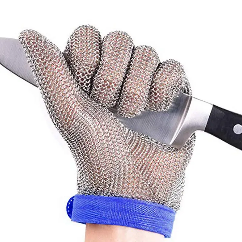 

Перчатки для шеф-повара, устойчивые к порезам, из нержавеющей стали, уровень 5, защита для кухни, защитные перчатки для мяса