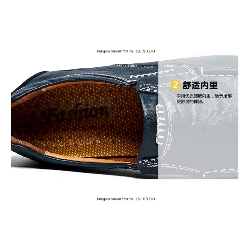Leather Men's Casual Shoes Flats Moccasins Men Loafers Party Driving Loafers Shoes Male Genuine Leather Business Office Men Shoe 5