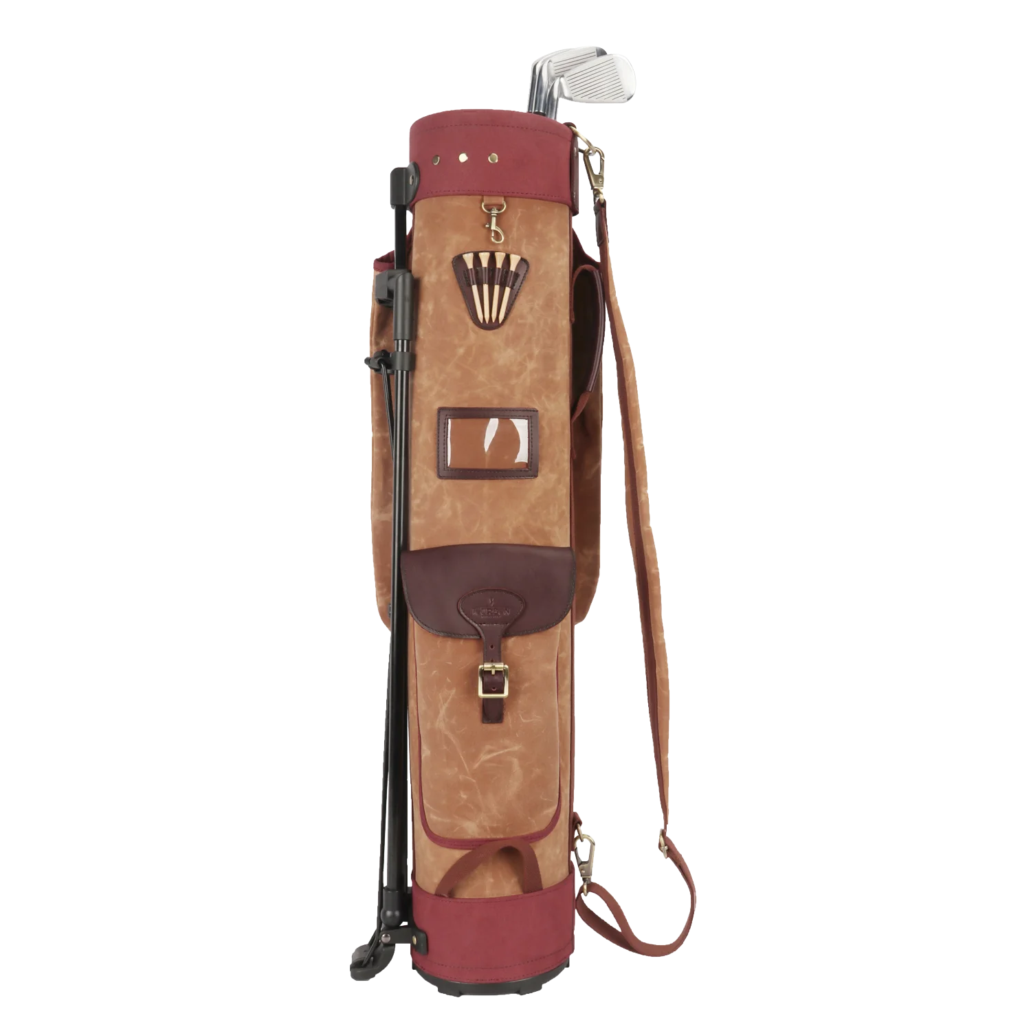 Tourbon Vintage Golf Club Stand Bag Support Carry Cart Travel Portable Case Staff Pack Rain Cover Large Capacity Carrier